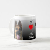 I (ハート)パーソナライズなジャーマン・シェパード コーヒーマグカップ (正面左)