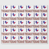 I (ハート)ラブテキサス州ブルーボンネット国旗 ラッピングペーパー (フラット)