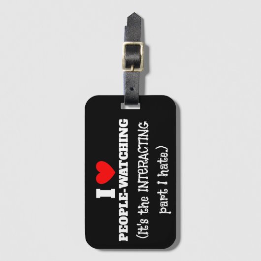 I (ハート)人が見て、人と人との関わりが嫌い ラゲッジタグ (正面縦)