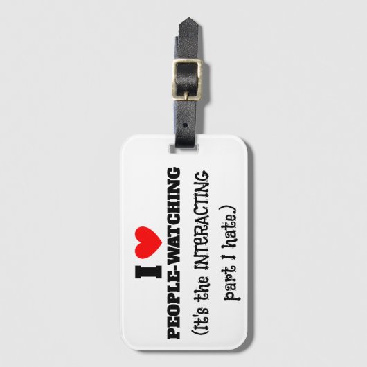I (ハート)人が見て、人と人との関わりが嫌い ラゲッジタグ (正面縦)