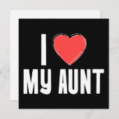 I (ハート)私の叔母グリーティングカード – 甘いとシンプル シーズンカード (正面/裏面)