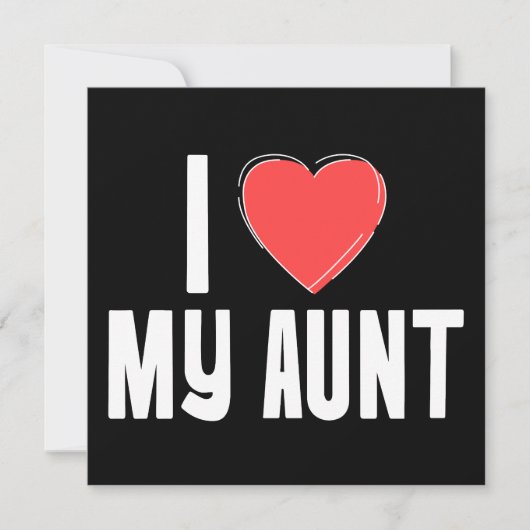 I (ハート)私の叔母グリーティングカード – 甘いとシンプル シーズンカード (正面)