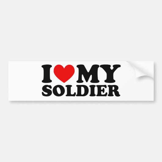 I "ハート"私のSolier バンパーステッカー (正面)