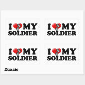 I (ハート)自分の兵士 長方形シール (シート)