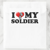 I (ハート)自分の兵士 長方形シール (バッグ)