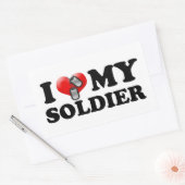 I (ハート)自分の兵士 長方形シール (封筒)