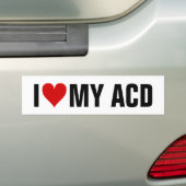 I [ハート] ACD バンパーステッカー (車上)