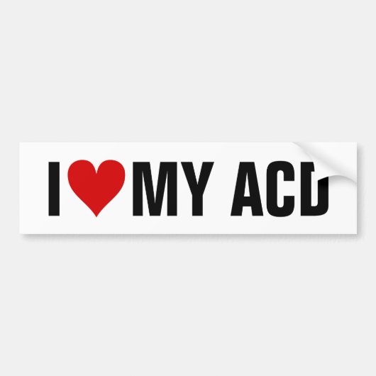 I [ハート] ACD バンパーステッカー (正面)