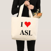 I (ハート) ASL ラージトートバッグ (正面(商品))