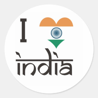 I "ハート" India - I Love India ラウンドシール