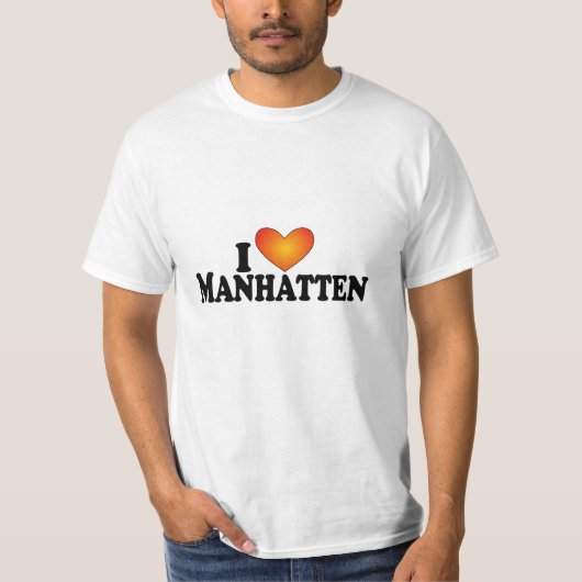 I (ハート) Manhatten -ライト数々のプロダクト Tシャツ (正面)