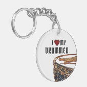 I *ハート* MY DRUMMER SnareばちDrumming K キーホルダー (正面左)