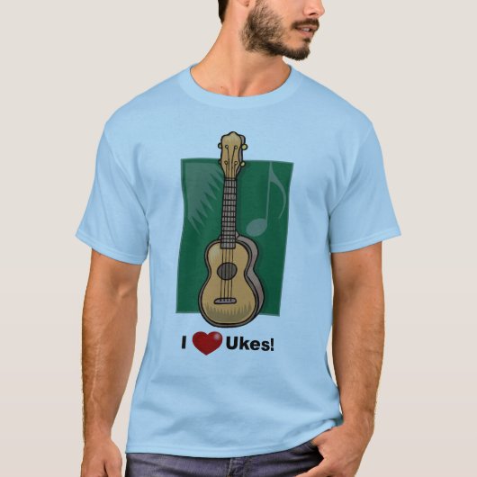 I (ハート) Ukes Tシャツ (正面)