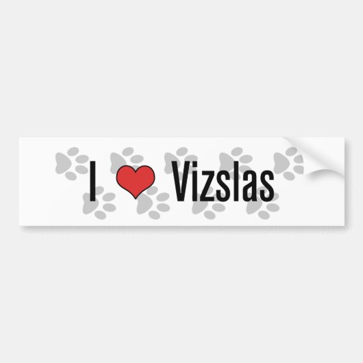 I (ハート) Vizslas バンパーステッカー (正面)
