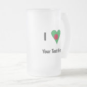 I (バングラデシュ国旗のハート愛パーソナライズされた) フロストグラスビールジョッキ (正面右)