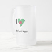 I (バングラデシュ国旗のハート愛パーソナライズされた) フロストグラスビールジョッキ (正面左)