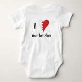 I (バーレーン国旗のハート愛)あなたのテキストはパーソナライズ ベビーボディスーツ (裏面)