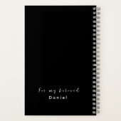 I パーソナライズされた Jesus話 Black & White on Black ノートブック (裏面)