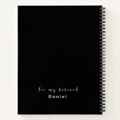 I パーソナライズされた Jesus話 Black & White on Black ノートブック (裏面)