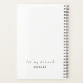 I パーソナライズされた Jesus話 Black & White on White ノートブック (裏面)