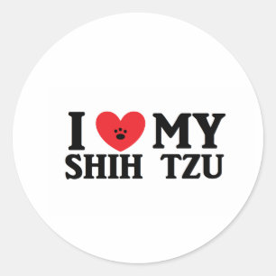 I ♥マイシーズー（犬）Tzu ラウンドシール