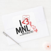 I ♥マニラ(MNL)航空切手 スクエアシール (封筒)