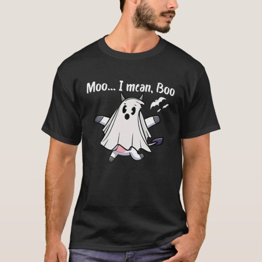 I モー Mein Boo幽霊Cow衣装幽霊Cow Hallowe Tシャツ (正面)