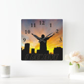 I 信じ#2_ スクエア壁時計 (ホーム)