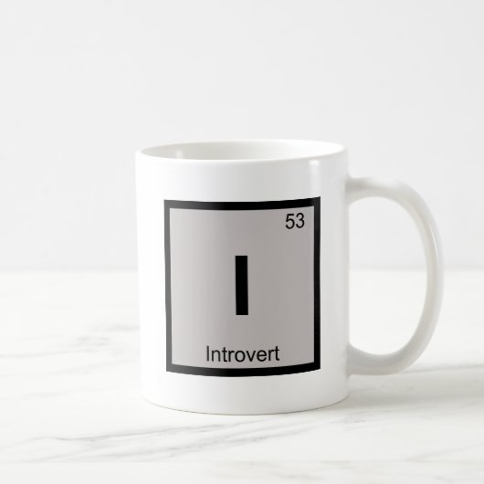 I - 内向的な人のための周期表記号 コーヒーマグカップ (右)