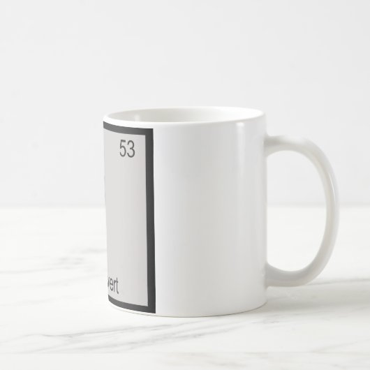 I - 内向的な人の化学元素記号 コーヒーマグカップ (右)
