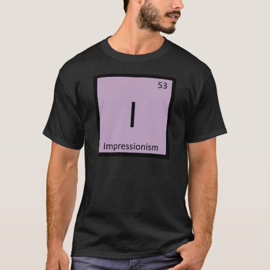 I - 印象派アート 化学元素周期表 Tシャツ (正面)