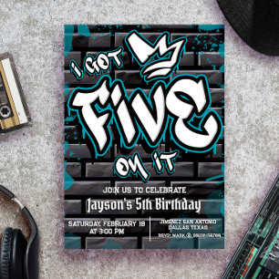 I 得 Five on it - Boy 5誕生日 招待状