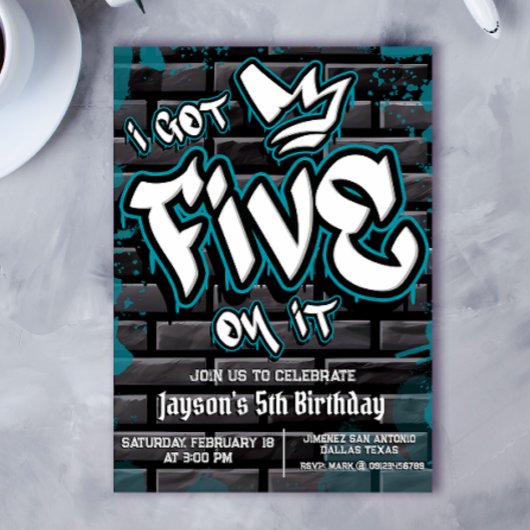I 得 Five on it - Boy 5誕生日 招待状