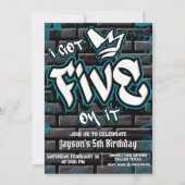 I 得 Five on it - Boy 5誕生日 招待状 (正面)