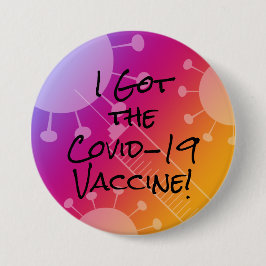 I 得 the Covid-19 Vaccineカラフル Gradient（I Covid-19ワク 缶バッジ