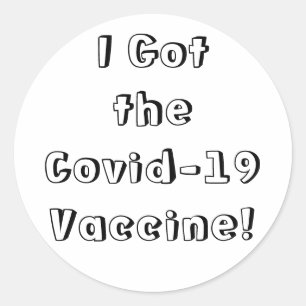 I 得 the Covid-19 Vaccine 予測できなフォントホワイト ラウンドシール