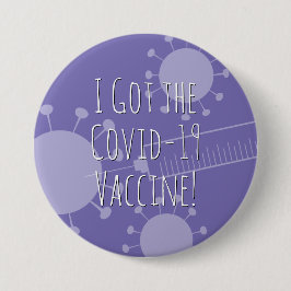 I 得 the Covid-19 Vaccine, Light Purple 缶バッジ
