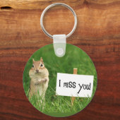 I 恋しく思 You Chipmunk with Sign キーホルダー (正面)