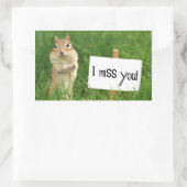 I 恋しく思 You Chipmunk with Sign 長方形シール (バッグ)