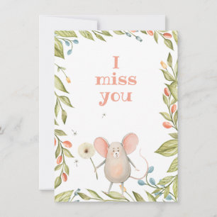 I 恋しく思 You Cute Garden Mouse Frame(庭のネズミのかわいいコマ) ノートカード