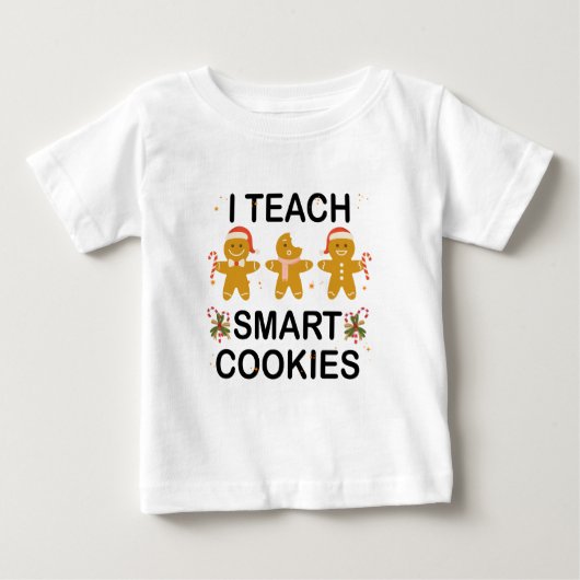 I 教え頭が切れるCookieおもしろい Cute新学期 ベビーTシャツ (正面)