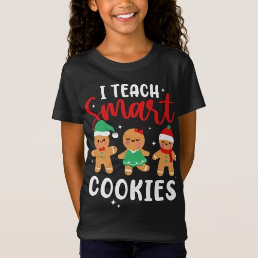 I 教え頭が切れるCookie Gingerbreadクリスマスパジャマ Tシャツ (正面)