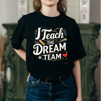 I 教え Dream Team | かわいい先生引用文デザイン トライブレンドTシャツ