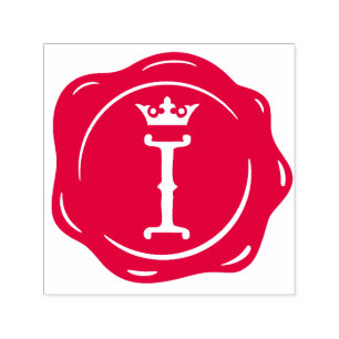 I -旧式なワックスのシールのゴシック様式王冠の大文字 セルフインキングスタンプ