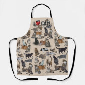 I ❤猫😺全プリント エプロン (正面)