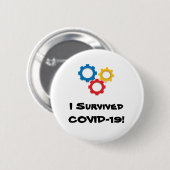 I 生き延び Covid-19 X1500 缶バッジ (正面&裏面)