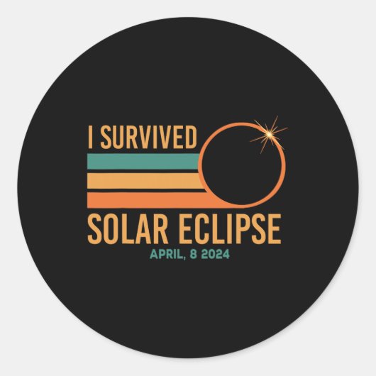 I 生き延び Eclipse 2024年4月8おもしろい日 ラウンドシール (正面)