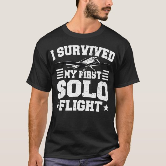 I 生き延び My First Solo Flight -パイロット Tシャツ (正面)