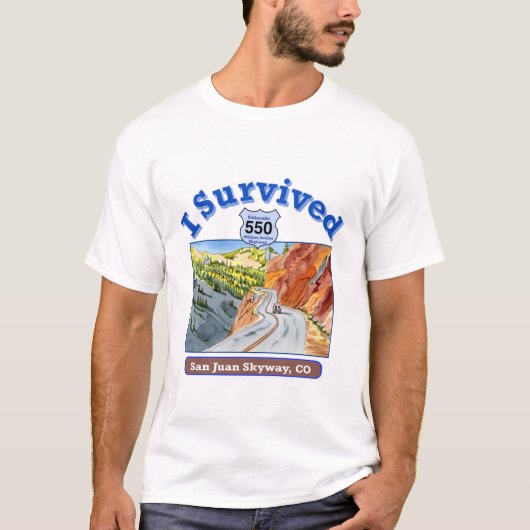I 生き延び San Juan Skyway, HWY 550,コロラド Tシャツ (正面)
