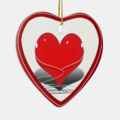 I (聞赤いハート) セラミックオーナメント (右)